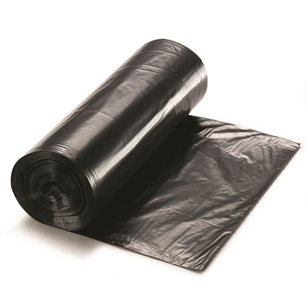 Can Liner, High Density, 38x60, Black, 22 Micron, 6 Rolls, Fits 60 Gallon